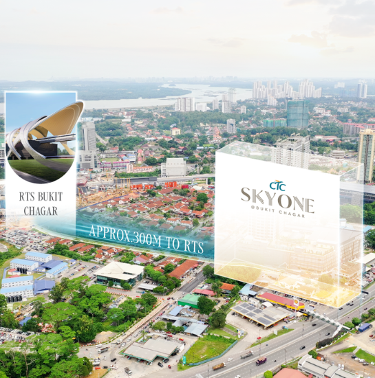 Map showing CTC SkyOne approximately 300 metres from RTS Bukit Chagar Station